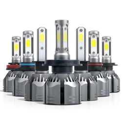 R11 H4 H7 Led Headlight Bulbs H1 H3 H8/H11 HB3 9005 HB4 9006 6000K 48W 4800LM Auto Headlamps 3 Side Fog Light White
