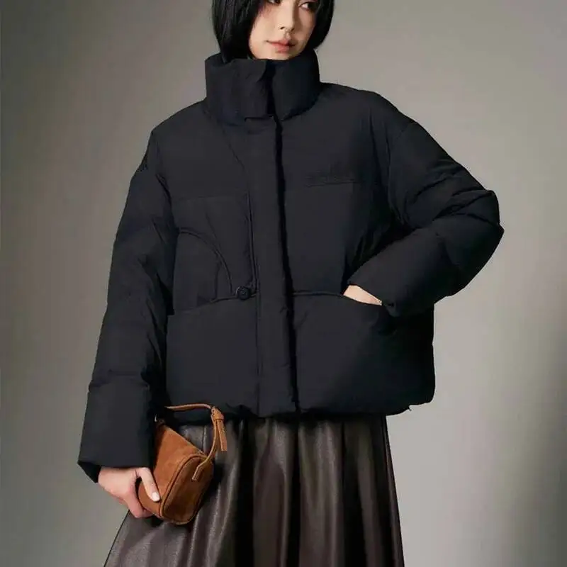 Parker Mantel 2026 Winter Neue Stehkragen Kurze Frauen 90 Ente Hochwertige Damen Daunenjacke