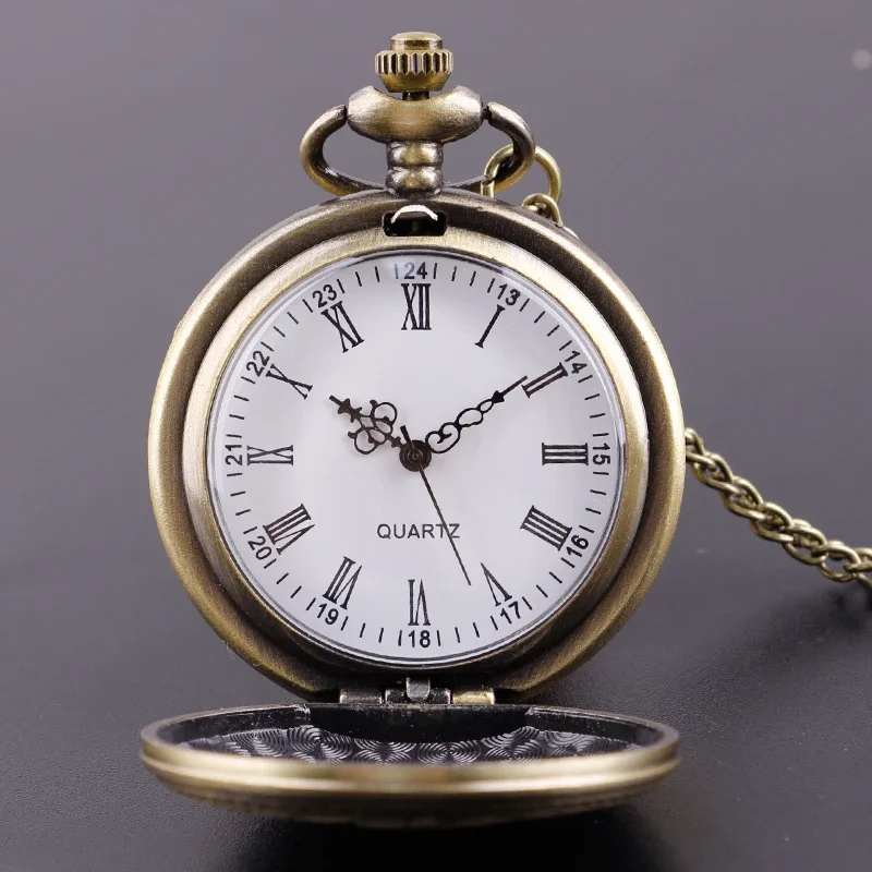 Bronze Antique Retro Quartz Pocket Watch For Men Women Steampunk Hot Selling Classic Fashion Necklace Chain Clock Gifts