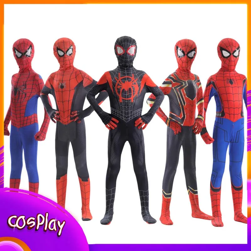 

Spider Man Adult/kids Cosplay Costume Anime Miles Superhero Style Halloween Props Bodysuit Boys Girls X-mas Gift Clothes Outft
