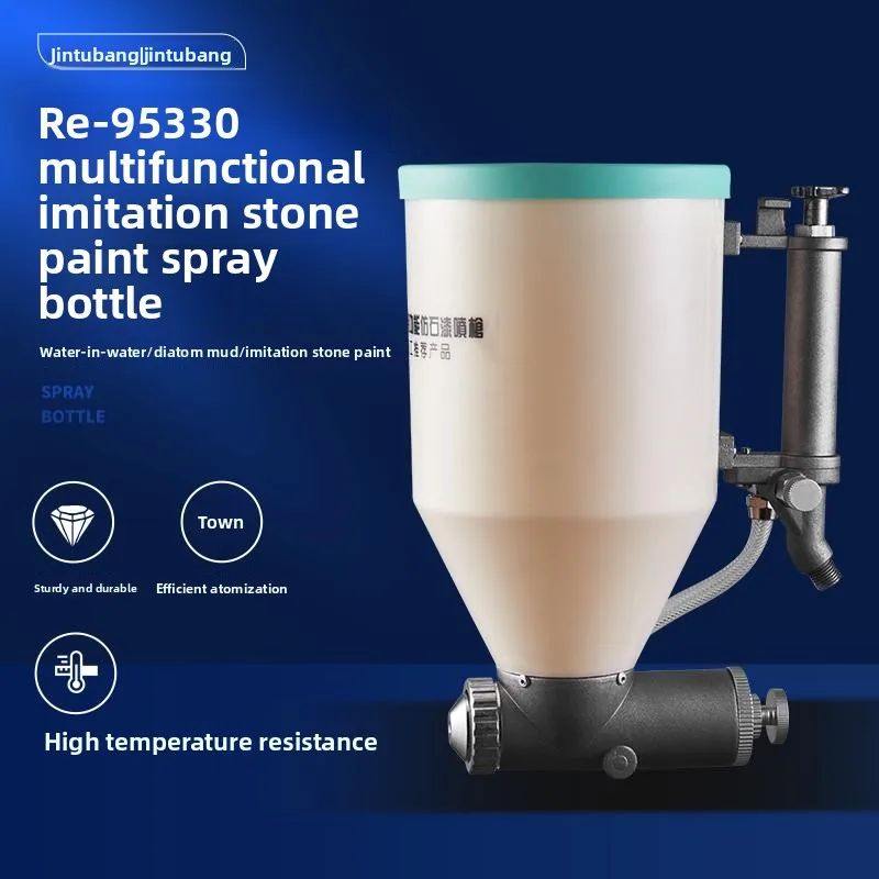Jintubang 6D Cylinder-Type Spray Gun for Faux Stone Paint, Specialized for Water-In-Sand and Diatom Mud, Multi-Color Paint Spray Gun