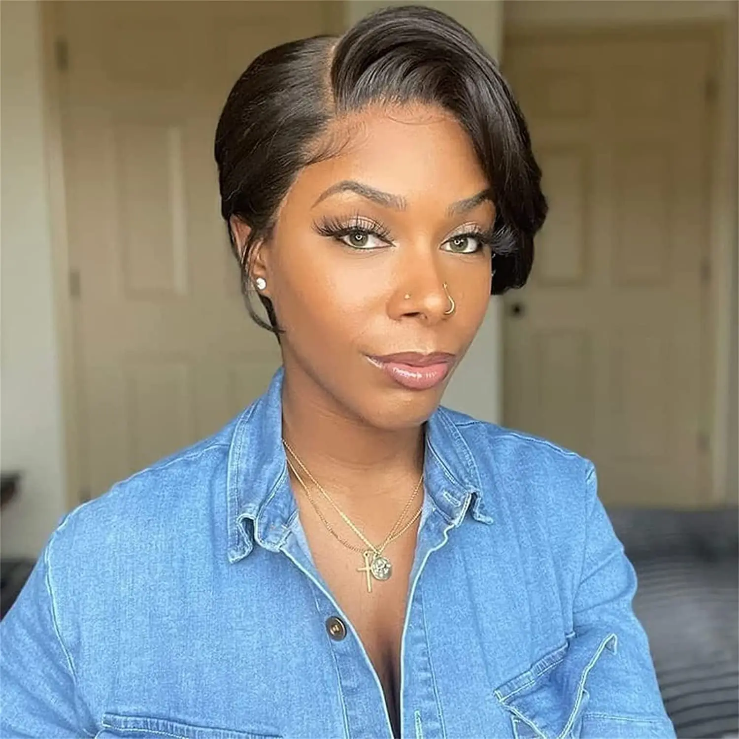 

Short Bob Wig Pixie Cut Wigs Human Hair Bob Lace Wig Side Part Human Hair Wigs For Women 13x4 Lace Wig Transparent Lace