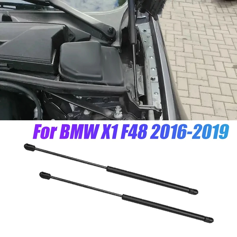 1Pair Front Hood Lift Struts 51237329410 For BMW X1 F48 2016-2019 Engine Cover Bonnet Support Shock Gas Cylinder Set Replacement