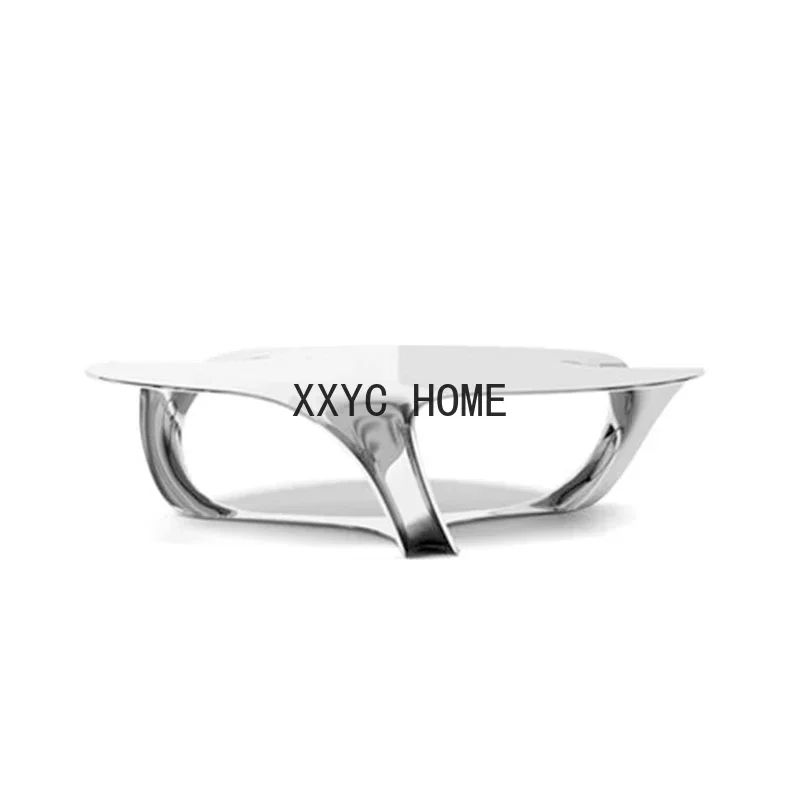 

Designer Model Creative Strange Shape Coffee Table FRP Electroplating round Tea Table Villa Sales Department Tea Table