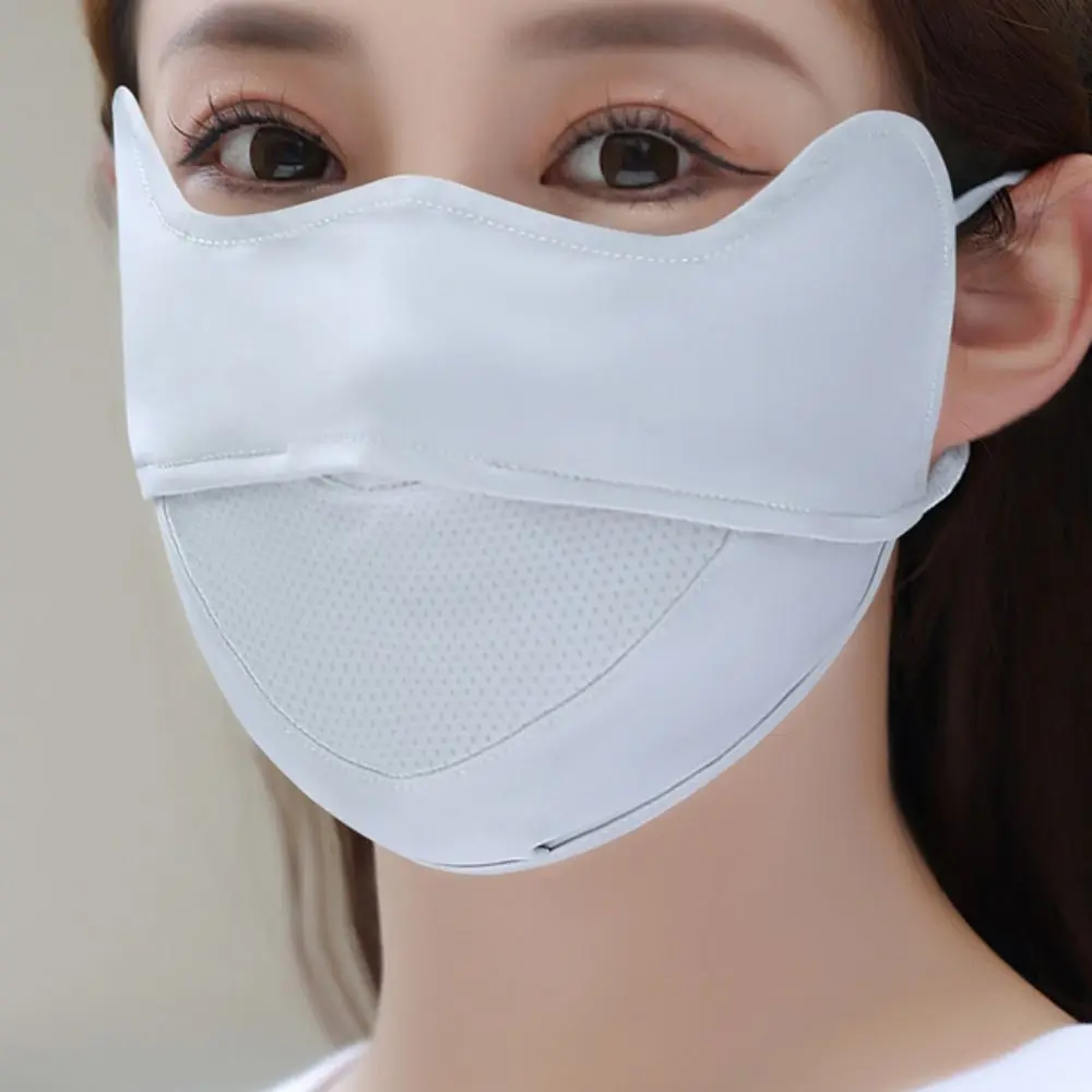 

Elastic UV Protection Ice Silk Face Scarf Solid Color Face Scarves Sunscreen Veil Face Mask Mesh Anti-uv Face Cover Sports