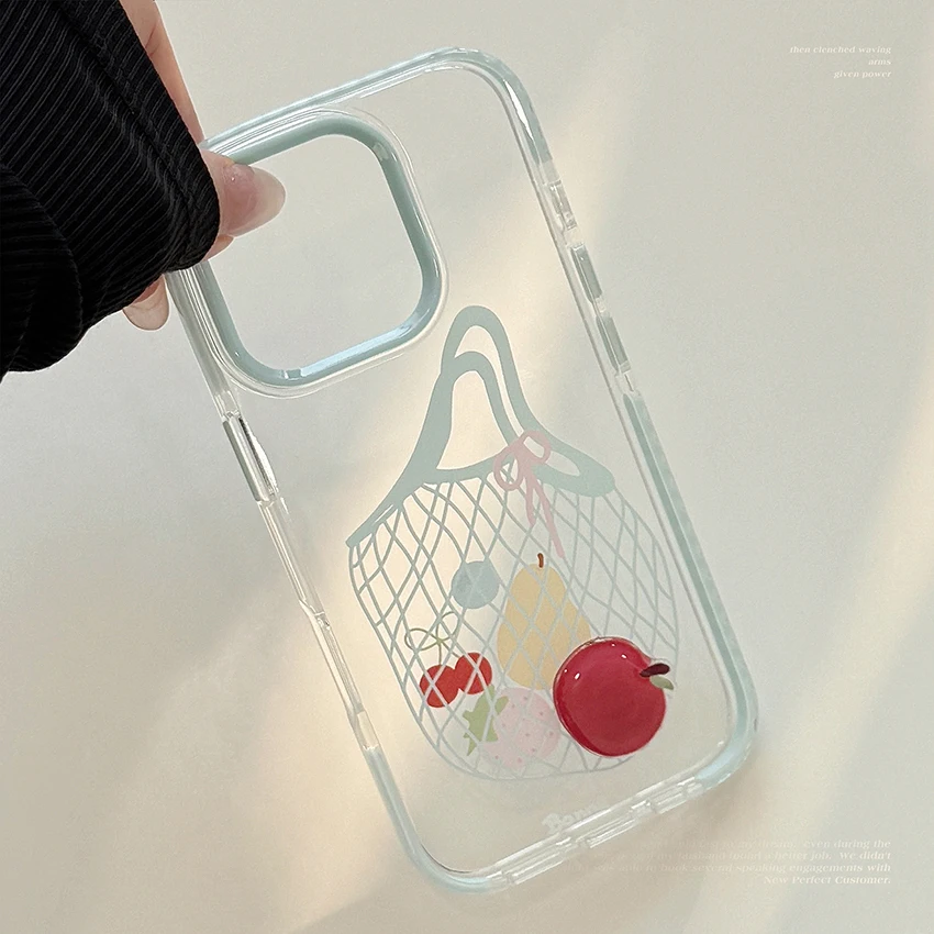 스테레오 애플 폰 케이스 아이폰 16 15 14 13 프로 12 11 맥스 플러스 16프로 컬러풀 쇼핑백 폰 케이스 창의적인 15프로맥스 커버