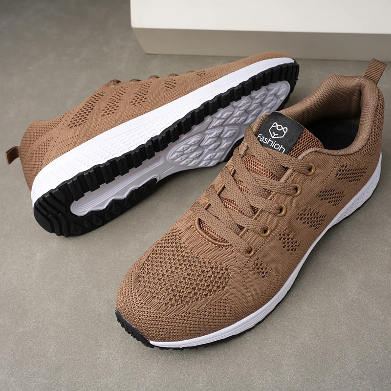 Men's and Women's Running Shoes 2024 New Breathable Casual Shoes Outdoor Shallow Mouth Lightweight Walking Shoes Mesh Lacing Sho