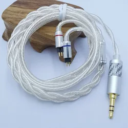 RY-S2 1.2m DIY Replacement 0.78mm 2pin Cable 3.5/2.5/4.4mm Silver plated  Upgraded wire cable For0.78mm 2pin earphone cable