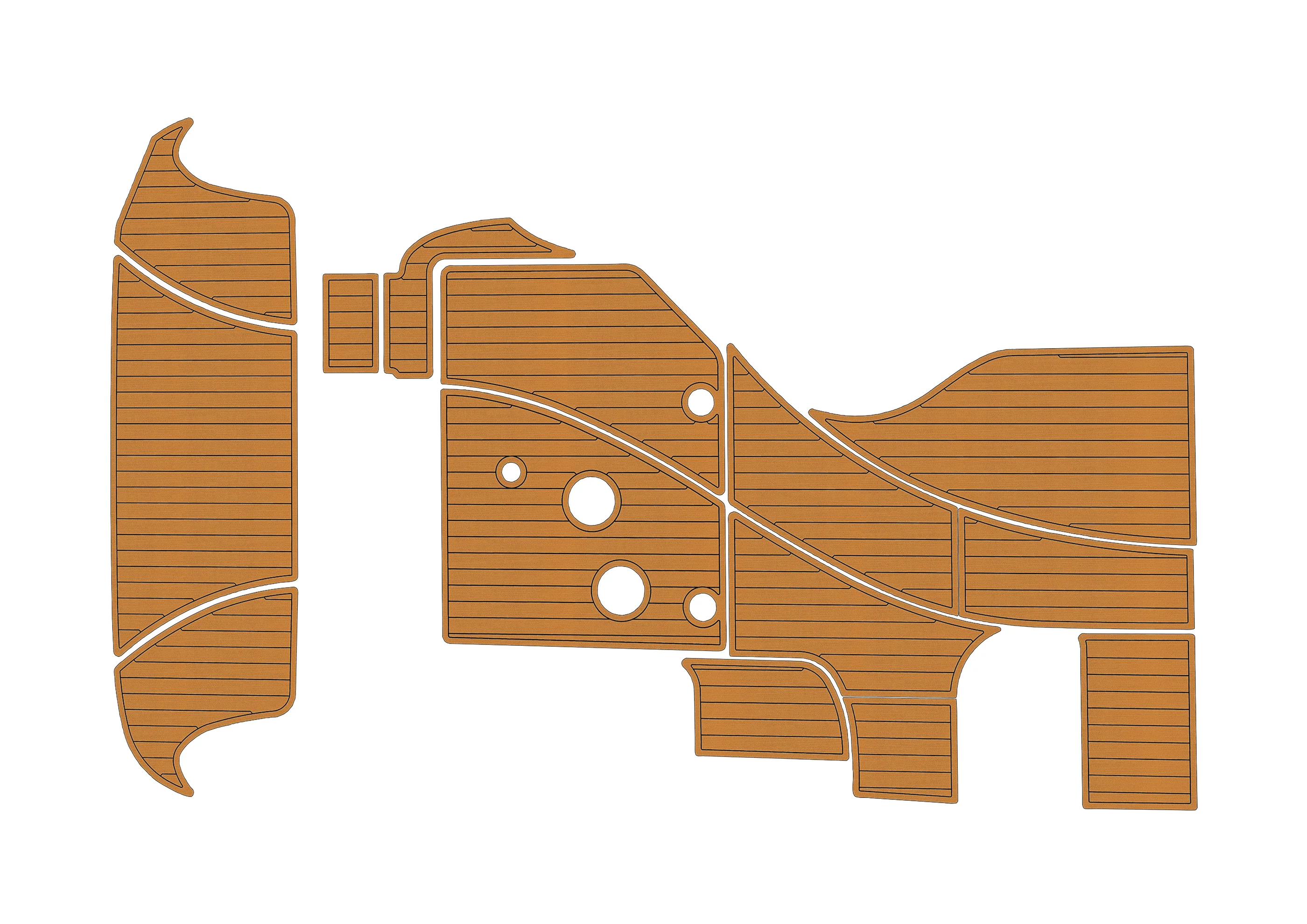 Eva foam Fuax teak seadek marine floor For 2008-2009 Bayliner 340 Cockpit Swim platform 1/4