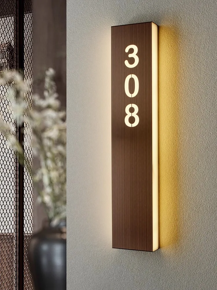 

Stainless steel illuminated door number, hotel room number, private room number, apartment room number, customized