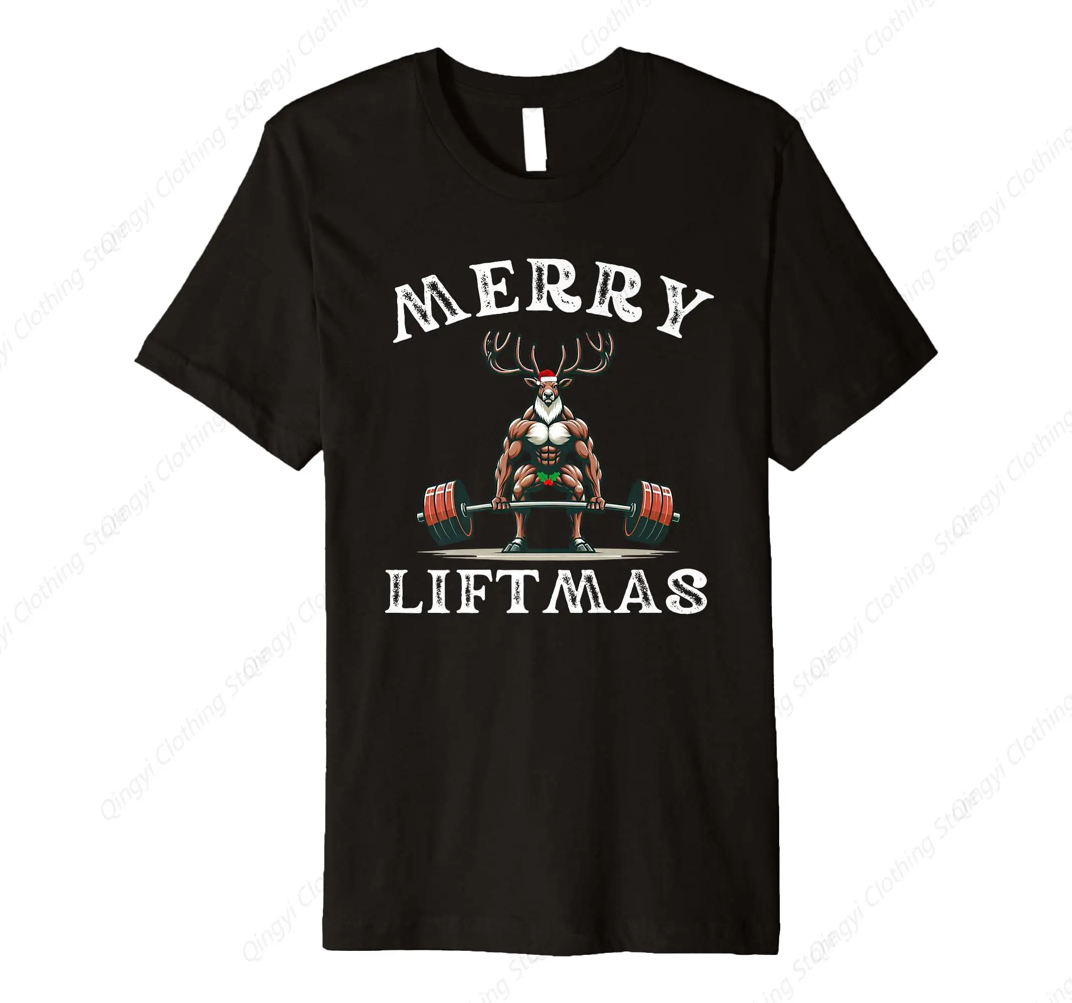 

Merry Liftmas Funny workout Reindeer gym joke Christmas Premium T-Shirt