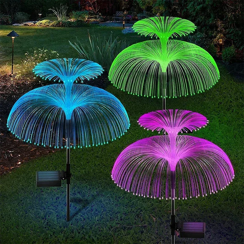 Luci solari da giardino luci da giardino per meduse in fibra ottica impermeabili per esterni Patio esterno Villa Yard Decor