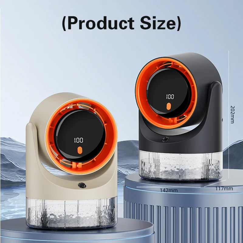 

New Compact Mini Electric Fan with Single-Hole Mist Air Conditioner Ice-Cool Humidifying Circulating Fan 360° Adjustable