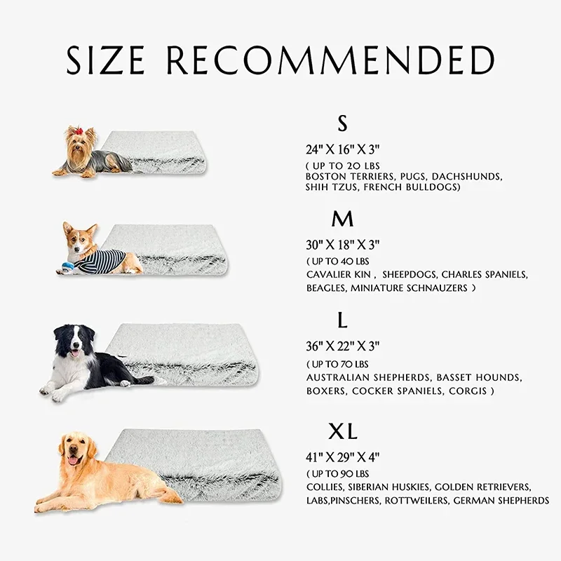 Plush Dog Bed Mat Cat Beds for Small Medium Large Dogs Removable for Cleaning Puppy Cushion Super Soft Claming Dog Beds Pet Bed