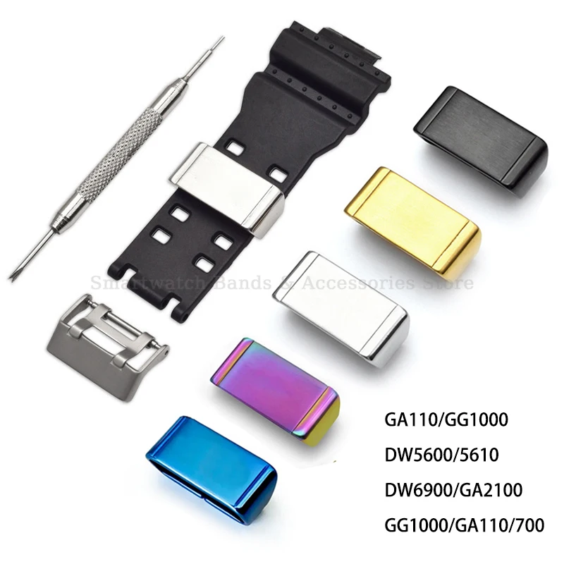 Metal Watch Band Locker Ring for Casio GA110/GG1000 DW5600 GWG1000 GG1000 Loop Holder Rings Buckle Accessories 18/20/22/24mm