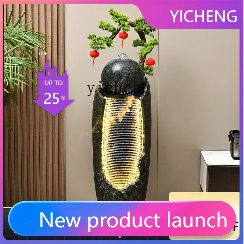 

BJ flowing water ornament, living room humidifier, office decoration, balcony lucky feng shui ball landscape housewarming gift