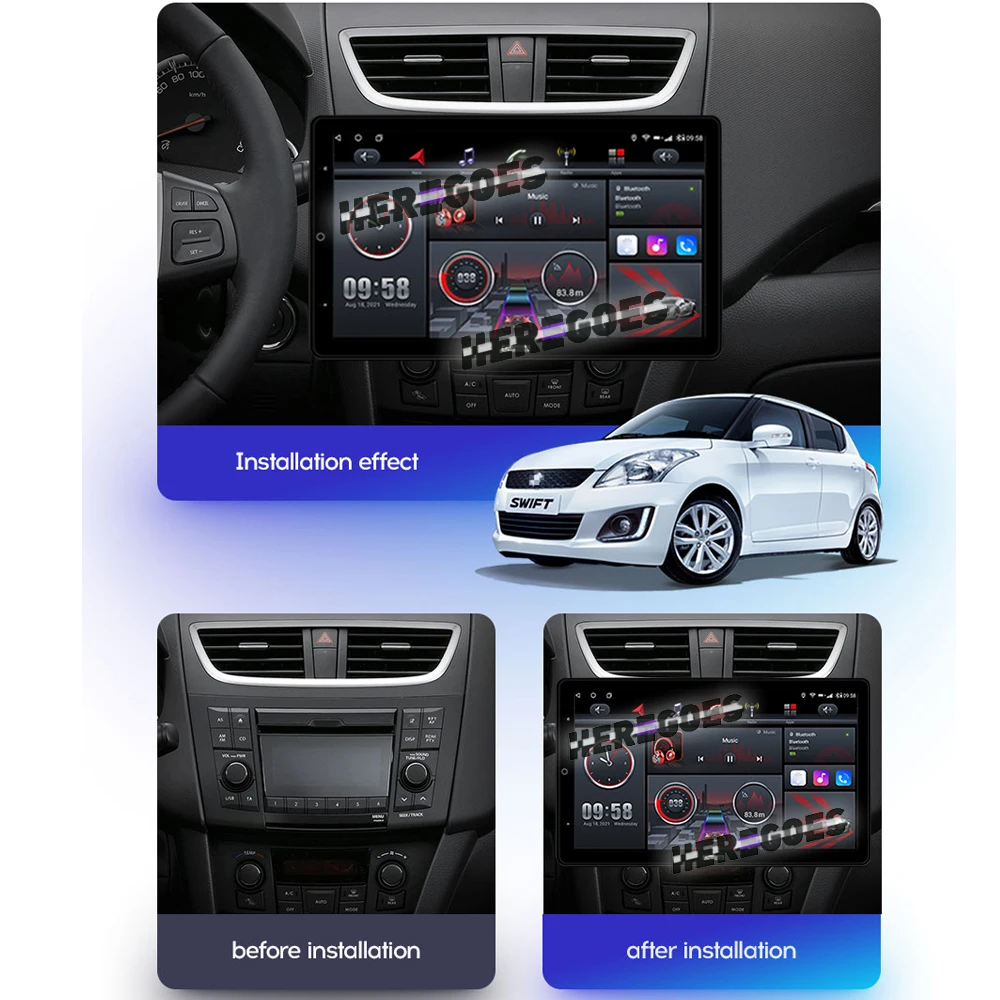 Tesla Style 13.3“ IPS Android 10 Car Radio Multimedia Player for Suzuki Swift 4 2011 - 2017 GPS Navigation Stereo 128G Bluetooth