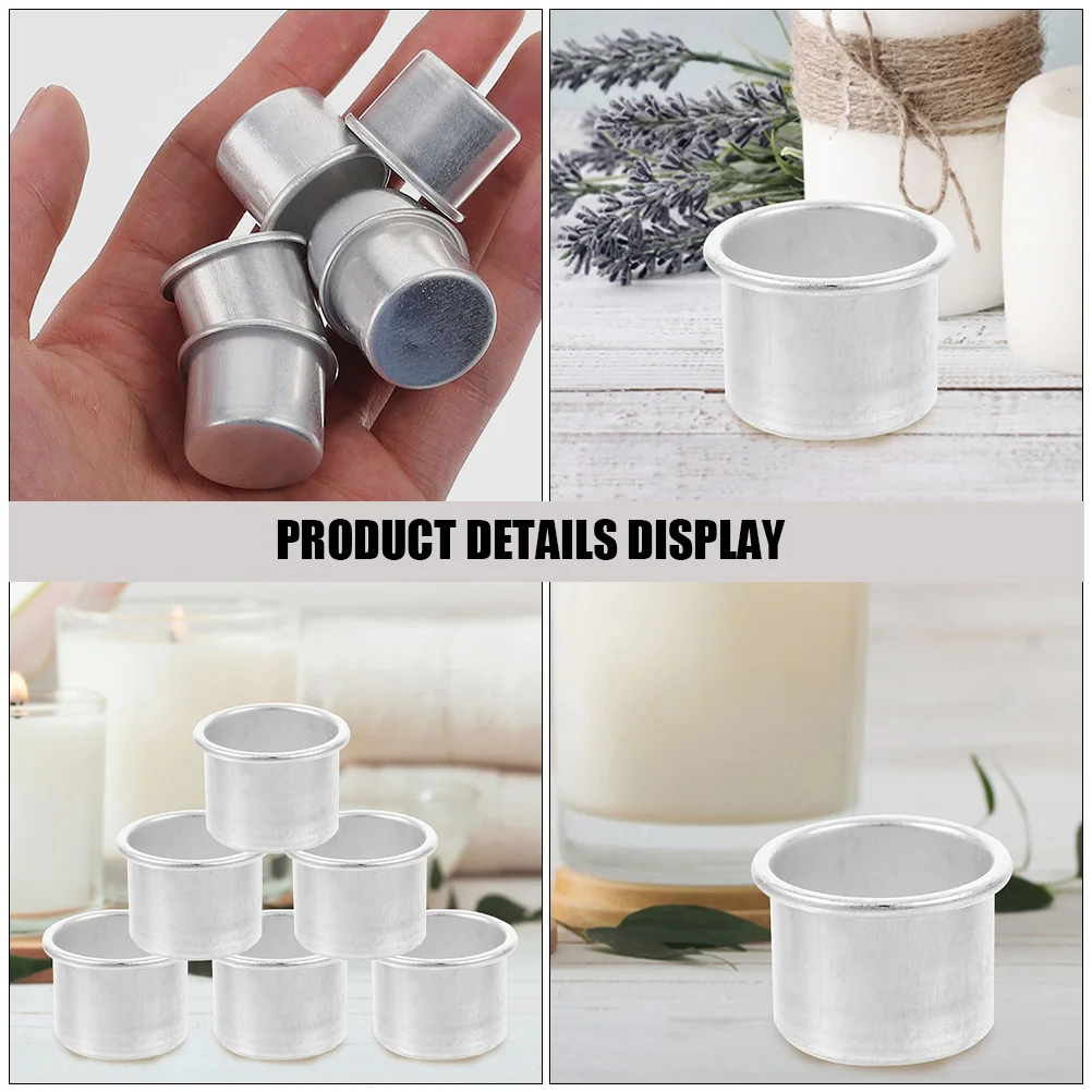 25 Pcs DIY Tealight Cup Metal Candles Candlesticks Making Containers Aluminum Cups