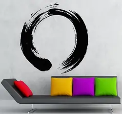 High Quality Vinyl Decal Japan Wall Sticker Circle Enso Zen Buddhasim Calligraphy for Home Art Decoration Wall Mural Y-354