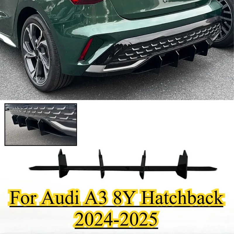 

NS For Audi A3 8Y Hatchback 2024 2025 Car Rear Bumper Lip Diffuser Accessories Lower spoiler Chin Guard Board Body kits Tuning