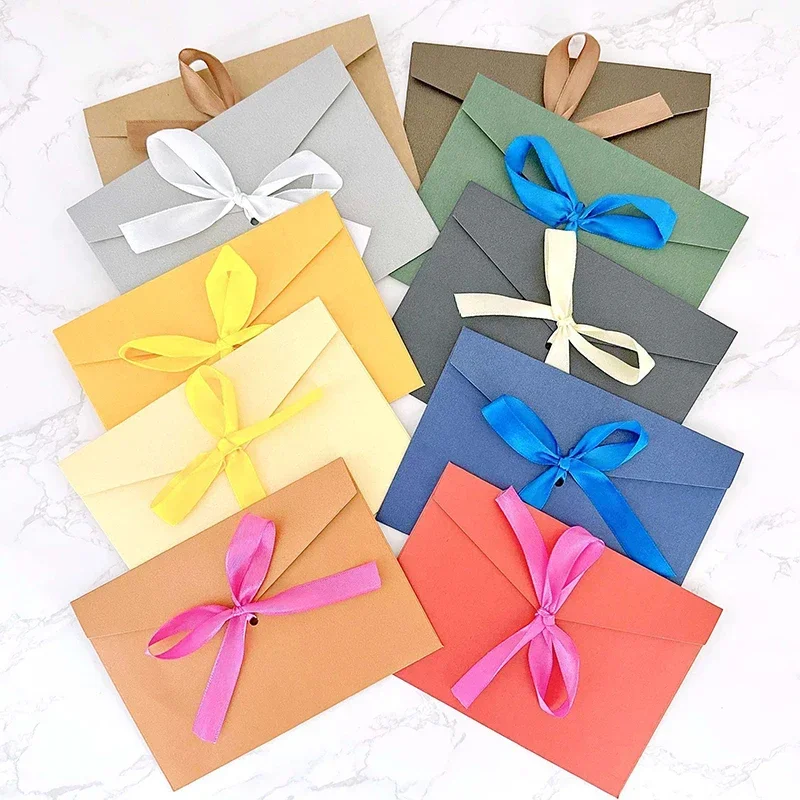 20pcs 17.5x12.5cm Envelopes for Invitations Postcards Message Pearl Paper 250g Wedding Business Stationery Storage Bag Gift