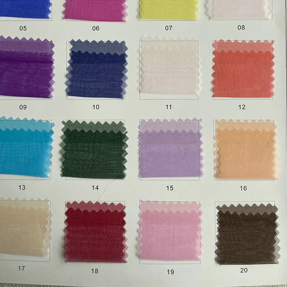 100% Silk Organza Fabric 60 Colors 6m/m 140cm Wide H1S1O10 for Tailoring And DIY Projects