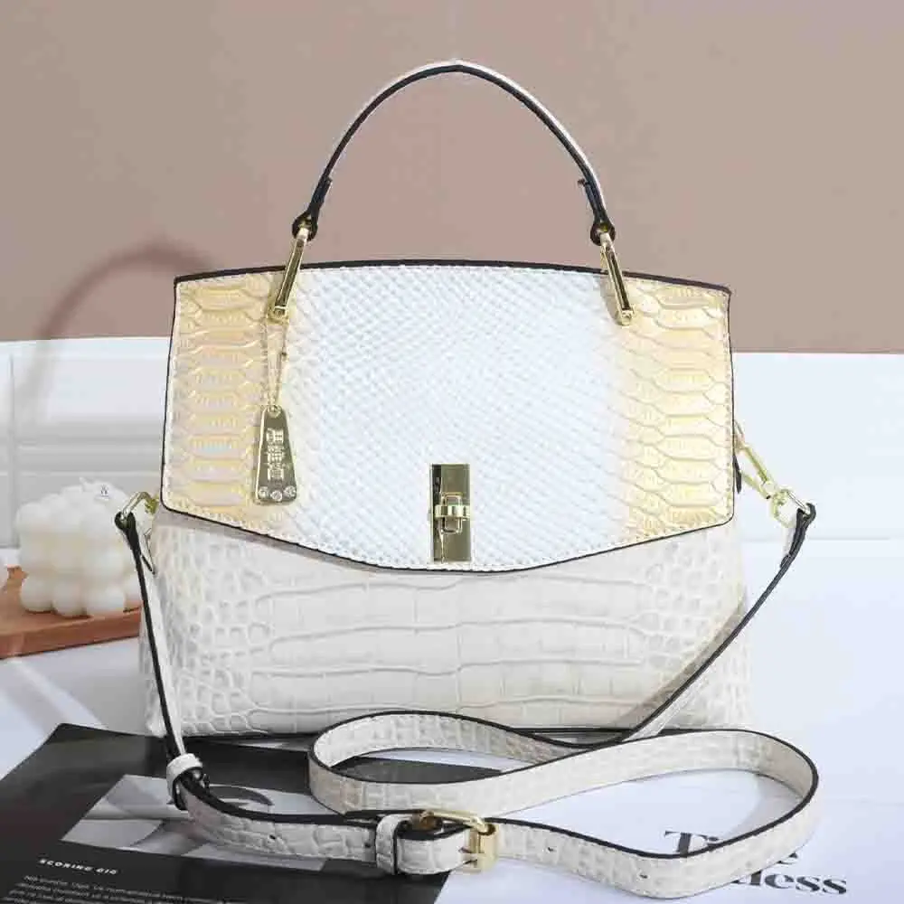 Fashion Snake Skin Woman Shoulder Bags Luxury Patent Leather High Quality Lady Handbag Wedding Party Casual Tote Bag 2023 New