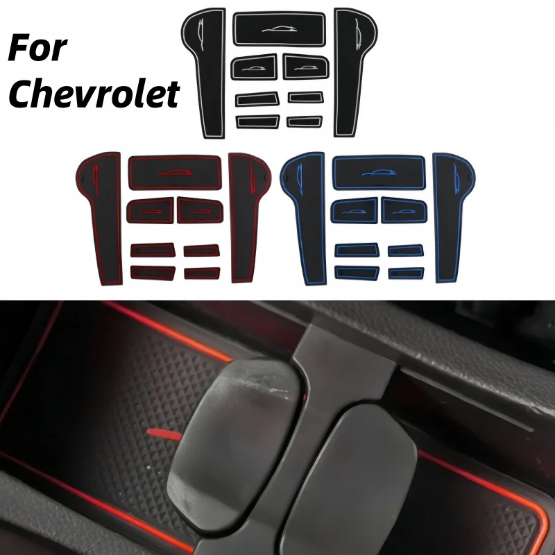 

9Pcs Silicone Car Anti-Slip Door Groove Mat Gate Slot Pad Mats for Chevrolet Cruze 2009 2010 2011 2012 2013 2014 Accessories