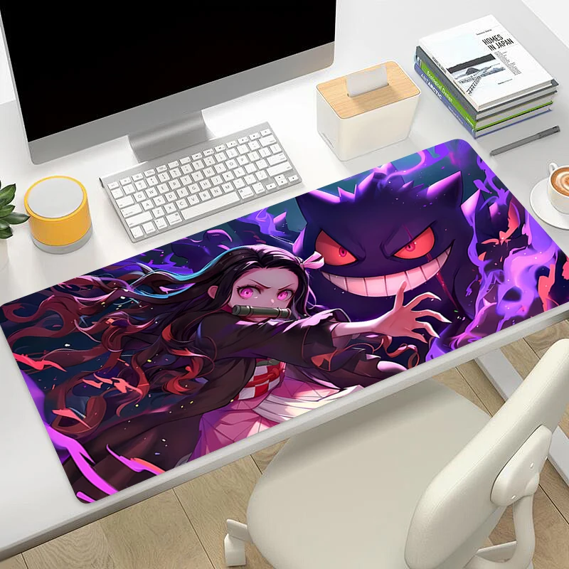 Mouse Pad P-Pokémon Gaming Laptops Keyboard Mat Deskmat Pc Accessories Desk Protector Gamer Mats Anime D-Demon S-Slayers carpet