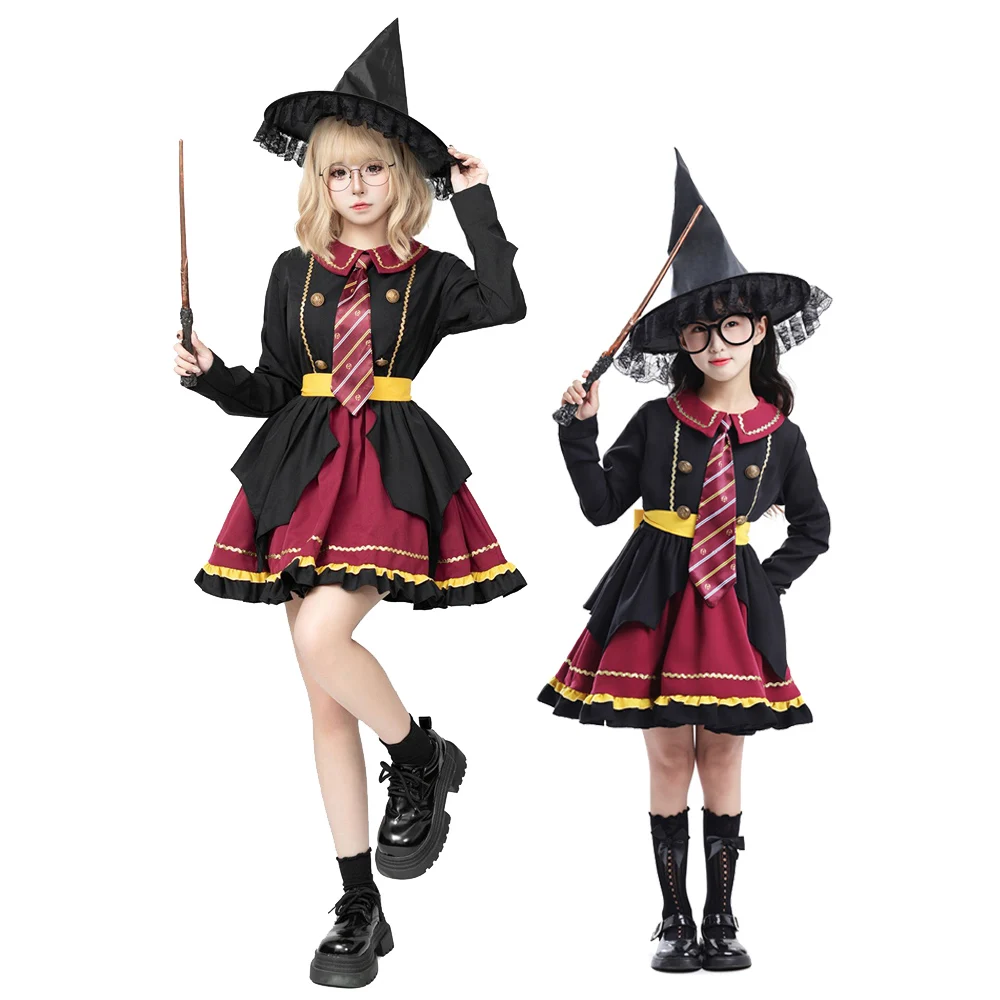 

Halloween Girls Lolita Princess Dress Magician Role Play Set Parent-child Matching Magician Costume Stage Role Play Costume