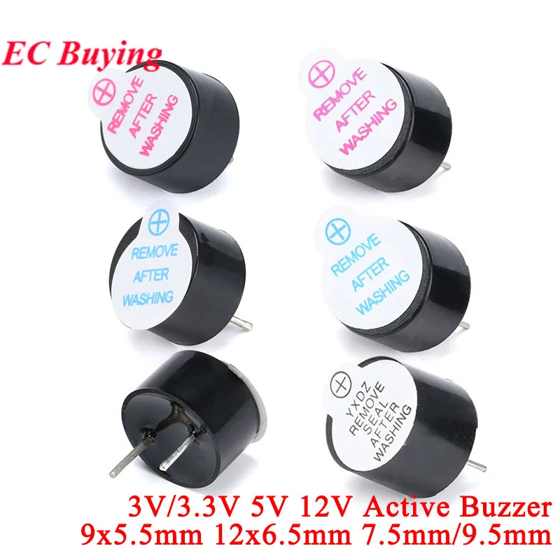 2-10Pcs 3V 5V 12V Mini Active Alarm Buzzer Piezo Beeper 0905 SOT 9*5.5mm 12*6.5mm 7.5mm 9.5mm Fit For arduino DIY Electronic