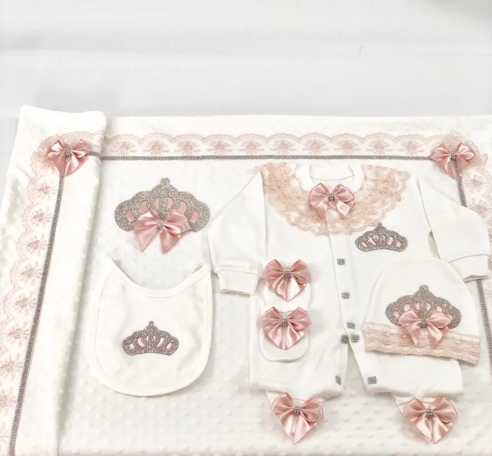 french-soft-matte-satin-bow-baby-romper-6-piece-set-palace-rhinestone-crown-lace-trim-infant-girl-photo-outfit-gift-box