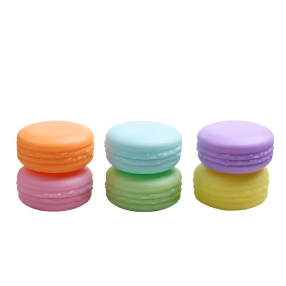 Portable Mini Cream Box Colourful Refillable Lip Film Jars Macaron Shape Candy Color Macaron Dispense Jar Women