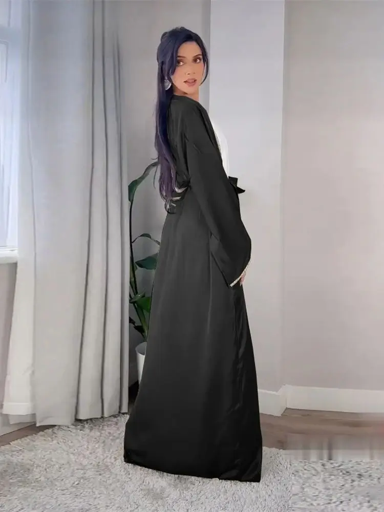 Abaya abierta de Ramadán para mujer, Kimono musulmán islámico, modesto vestido, ropa de oración, bata Kebaya Kaftan, vestido de pavo