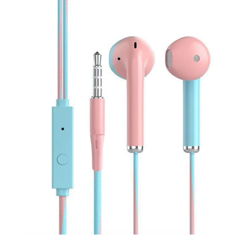 

In-ear Wired Headphones With Mic Colorful Hifi Sound Noice Cancelling Earbuds For Smartphone Universal