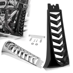 Motorcycle ABS Front Lower Radiator Cover Chin Fairing Spoiler Chrome/ Black For Harley Softail Street Bob Breakout