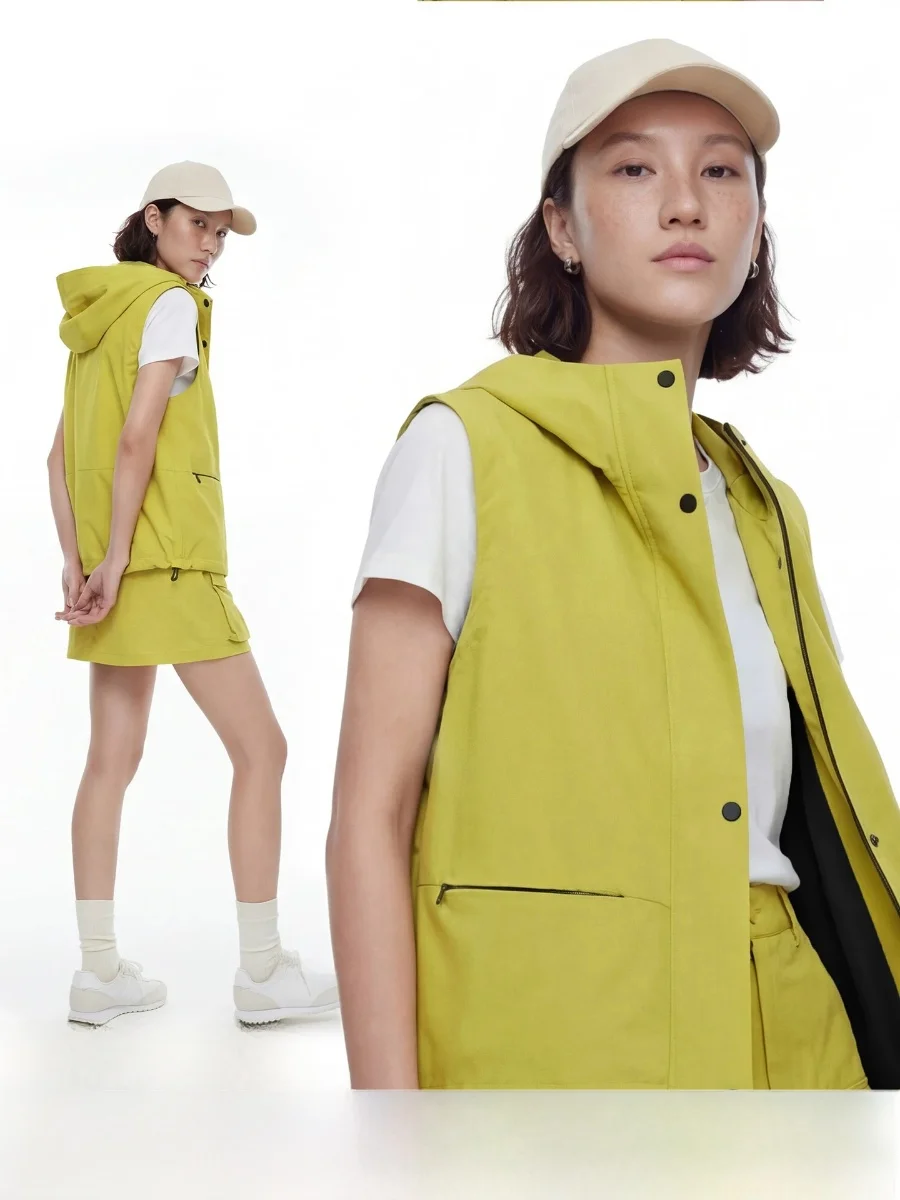 

Cloud Life Mountain Hill Vest Women's Loose Outdoor Casual Hooded Jacket Lightweight Spring Summer Fashion Polyester Fiber
