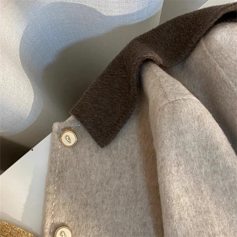 Dámský ležérní khaki kardigan s jedním knoflíkem, velikost Plus Size, korejský styl, drobná velikost, módní retro jaro/léto, polyesterová tkanina... - náhled 3