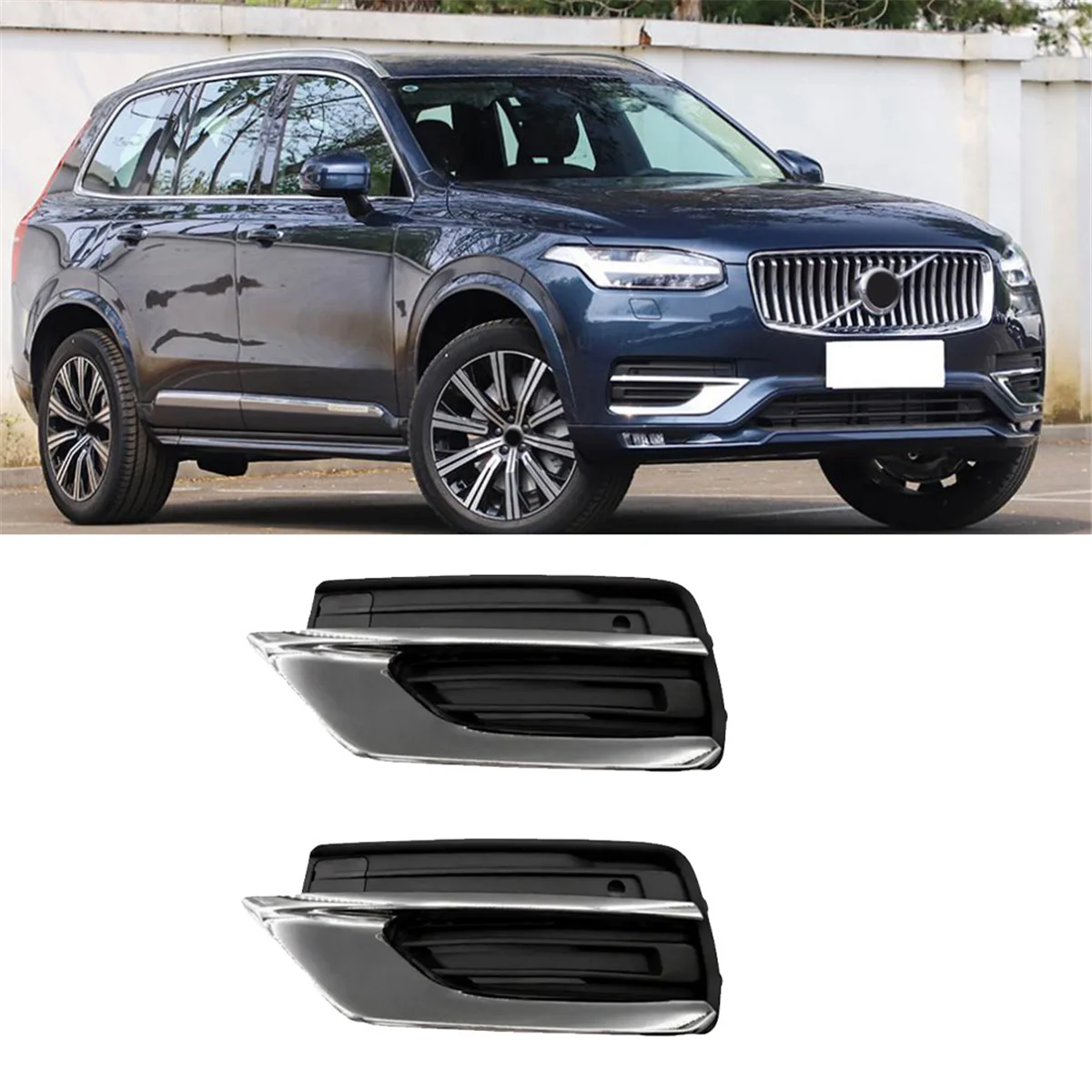 1 Paar Auto Voor Onderste Bumper Roosters Trim Chroom Deksel 31663515 31663514 Voor Volvo Xc90 2019-2022 31663539 31663540