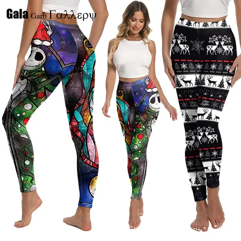 3D Printed Leggings Push Up Leggins Sport Women Fitness Running Pants Cartoon Comic Game Styles Girl Leggins Christmas