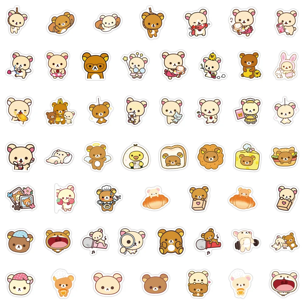 

10/30/50/100PCS Cute Cartoon Rilakkuma Bear Funny Graffiti Stickers Waterproof Decals Kids Toy Gifts for Scooter Trunk Scrapbook