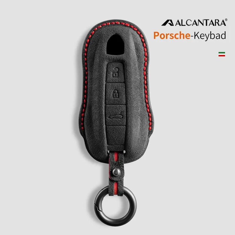 Alcantara-funda para llave de coche, accesorio para Porsche Panamera Spyder Carrera Macan Cayman Cayenne 911, 970, 981, 991