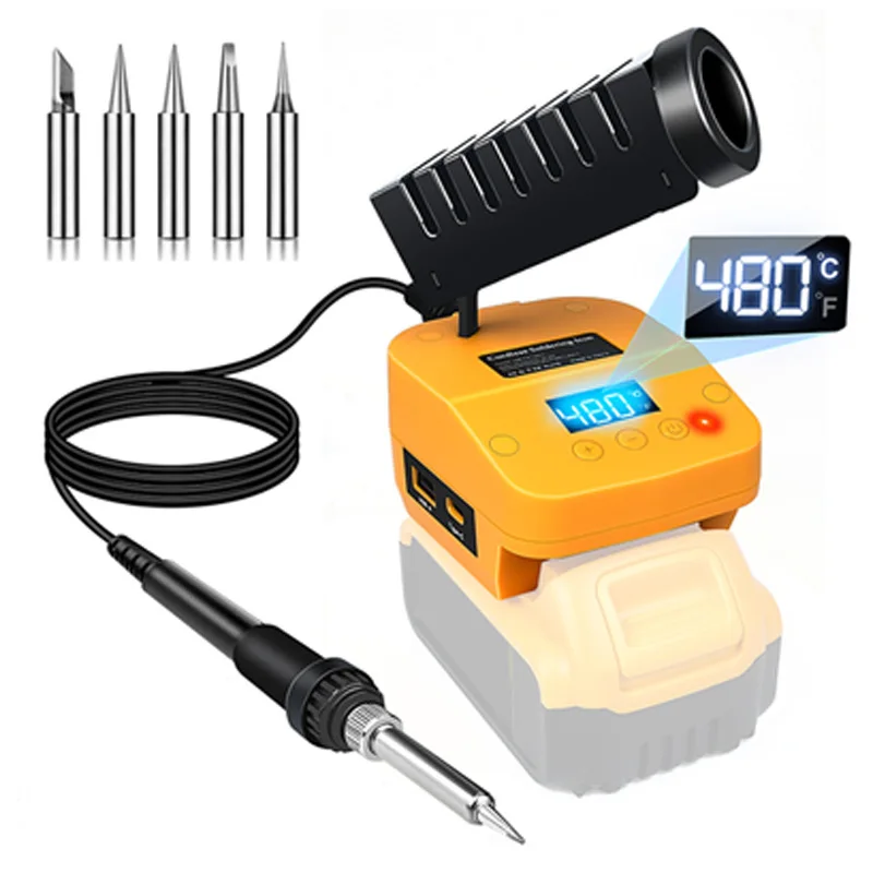 Cordless Soldering Iron Station Electric Digital LCD Display Fast Heating Up Soldering Station For Dew Battery With USB&Type C