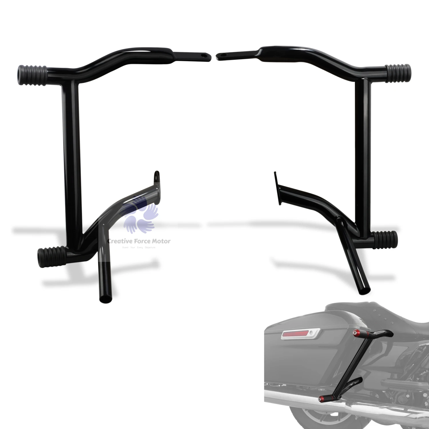 Saddlebag Guard Rails Bracket Motorcycle Rear Crash Bar Sliders For Harley Davidson Street Glide Road Glide Road King 2009-2025