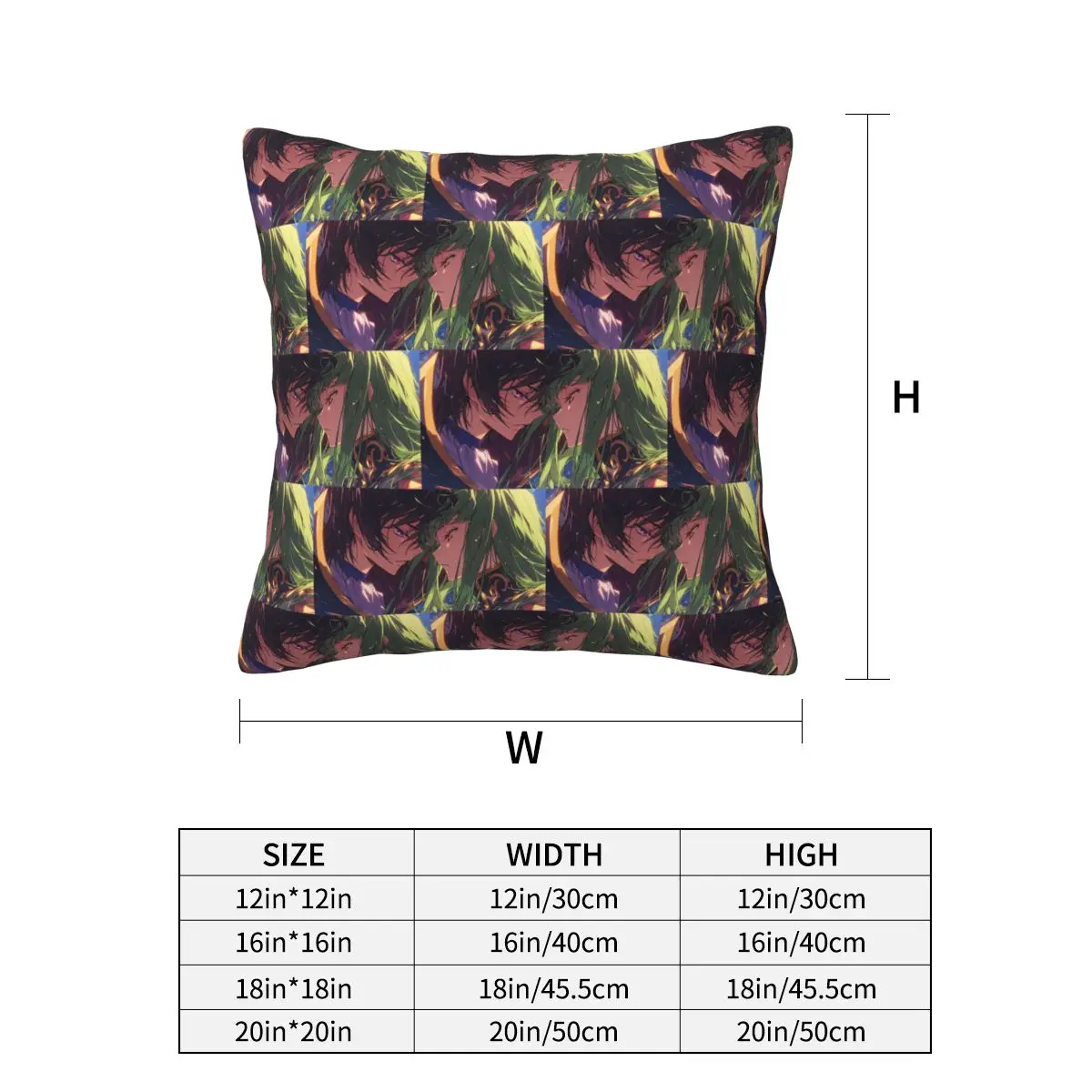 Anime Code Geass Square Pillowcase Cushion Cover Pillow Case Throw Pillow Cover for Home Sofa Living Room