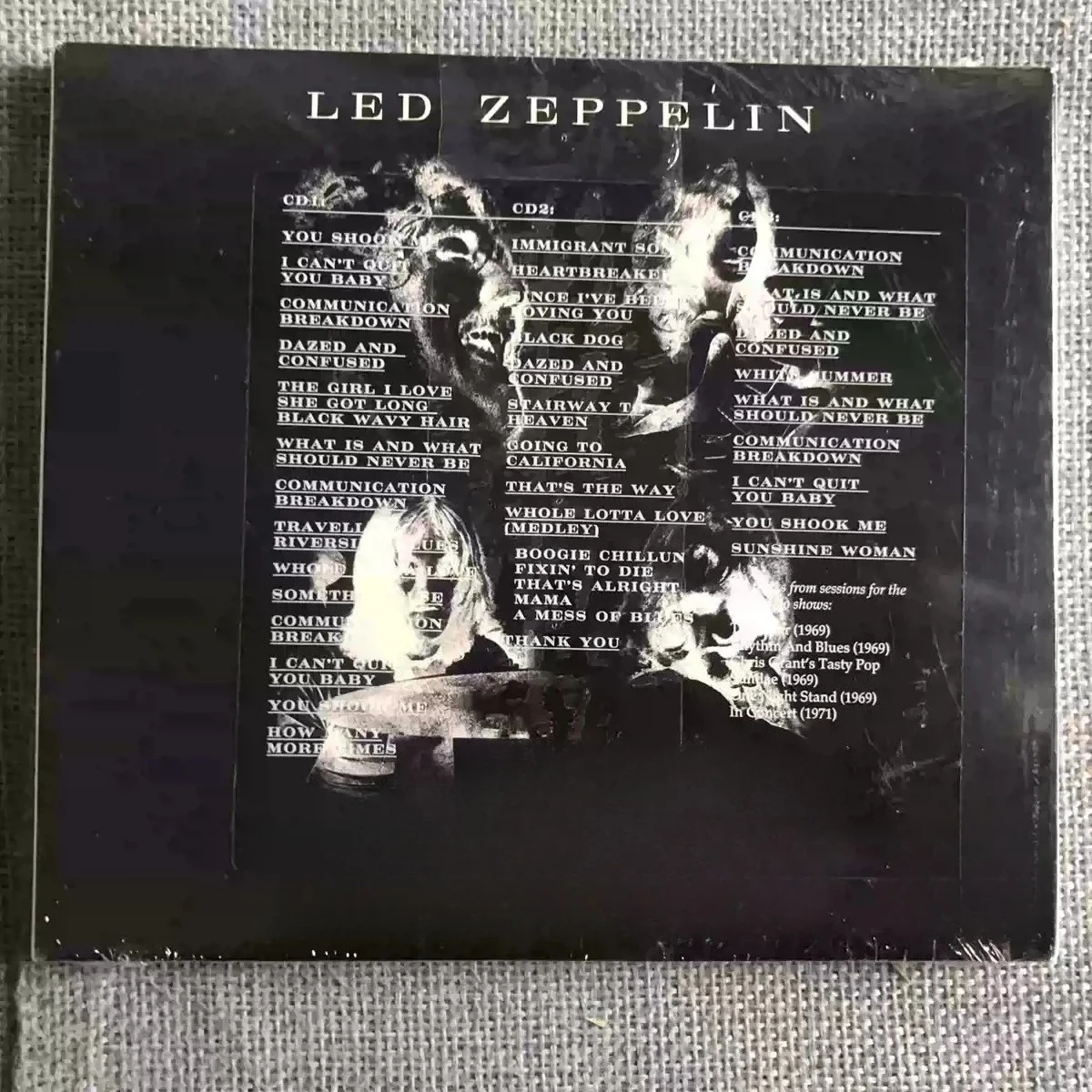 3 Discs Classic Hard Rock Live Compilation Album, Black White Band Portrait Cover, Remastered Lossless Audio Music Disc