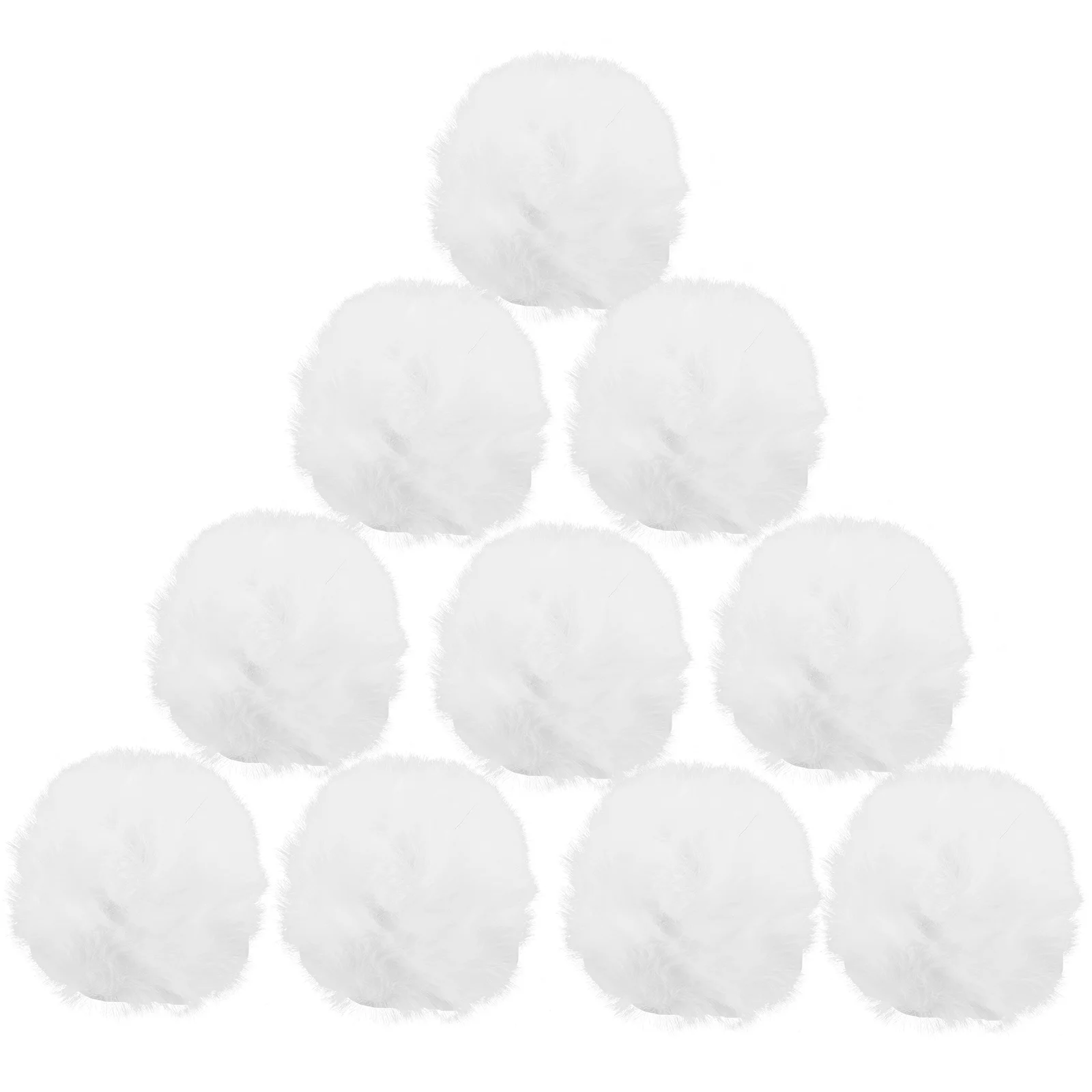 10 Pcs Christmas Fake Fur Ball Accessories Bunny Costume for Room Bathroom Decorations Fluffy Tail Imitation Rex Rabbit Miss