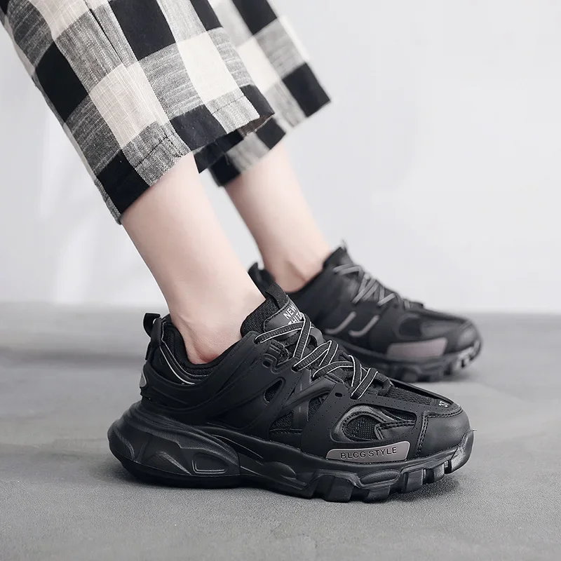 

Pop Brand Design Black Gray Women Sneakers Fashion New Men's Breathable Chunky Sneakers Lovely Pink Dad Shoes Trendy Casual Shoe