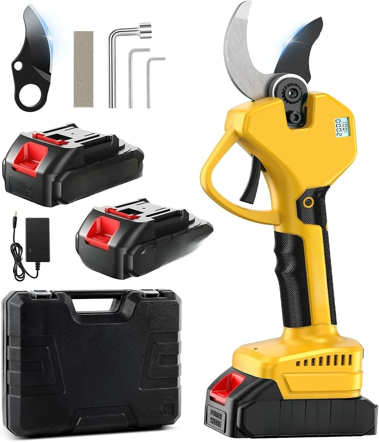 

Electric Pruning Shears Cordless Pruner Shears Brushless 2.0 Inch Cutting Diameter with 2 * 2Ah Battery Pruning Shears Garden