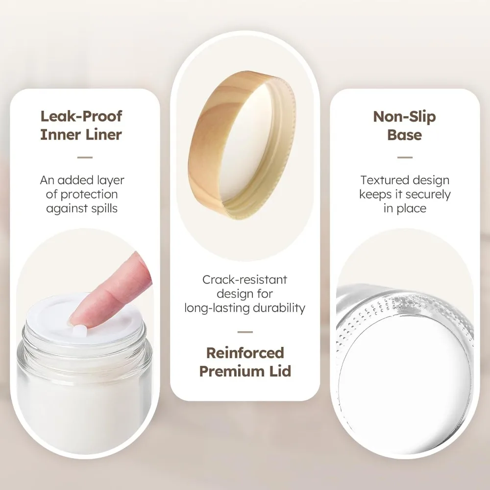 برطمانات شموع زجاجية صغيرة مع أغطية من الخيزران، 48 عبوة، حاويات فارغة لعينات مستحضرات التجميل، لوازم الحرف اليدوية